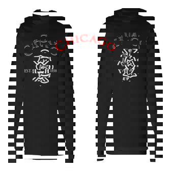 シカゴ イリノイ 消防士 消防士 消防士 長袖Tシャツ - Kawaiitshirt