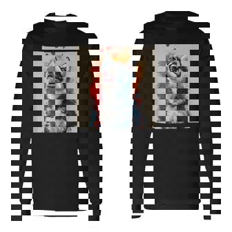 シベリアンハスキー子犬の笑いグラフィック。 長袖Tシャツ - Kawaiitshirt