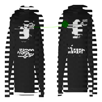 シマエナガ『四つ葉のクローバー』白い鳥【どうぶつフレンズ】動物 ゆるくて かわいい キャラクター イラスト 長袖Tシャツ - Kawaiitshirt