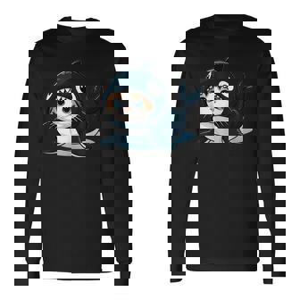 シャチの猫 コスチューム 長袖Tシャツ - Kawaiitshirt