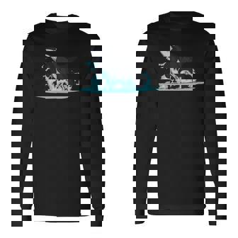 シャチギフトジャンピングオルカシャチ 長袖tシャツ 長袖Tシャツ - Kawaiitshirt