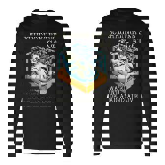 シュレディンガーの猫指名手配教授 科学物理教師 長袖Tシャツ - Kawaiitshirt