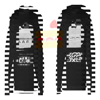 ショートケーキ『スイーツ ポップ』苺 イチゴのケーキ お菓子 おやつ 面白い かわいい 長袖Tシャツ - Kawaiitshirt