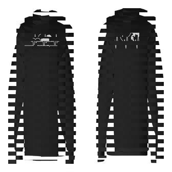 シロクマのクールなハートビートデザイン。 長袖Tシャツ - Kawaiitshirt