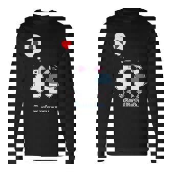 シロブンチョウ & サクラブンチョウ さん『ハート』フキダシ 白文鳥 桜文鳥【どうぶつフレンズ】動物 イラスト 長袖Tシャツ - Kawaiitshirt