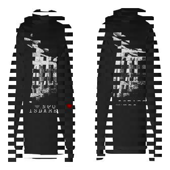 シンガポール マリーナベイ ヴィンテージ スカイライン アジア アイラブシンガポール I Loveingapore 長袖Tシャツ - Kawaiitshirt