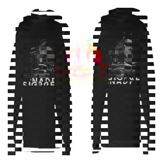 シンガポール市のランドマークビルのお土産 長袖Tシャツ - Kawaiitshirt