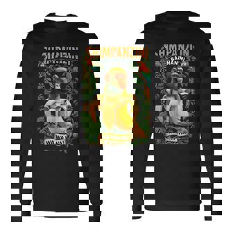 シンパンジーニ バナニーニ イタリアンブレイン チンパンジーとバナナ 長袖Tシャツ - Kawaiitshirt