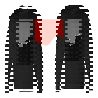 ジオメトリック ツートーン ウェーブ パターン カーミン ピンクとブラック 長袖Tシャツ - Kawaiitshirt