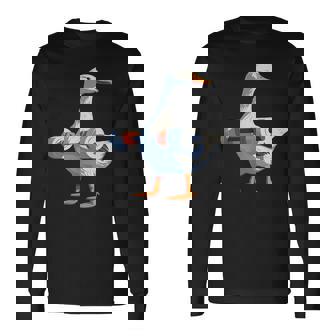 ジムダックグースウェイトリフティング ストロングコアワークアウト 長袖Tシャツ - Kawaiitshirt