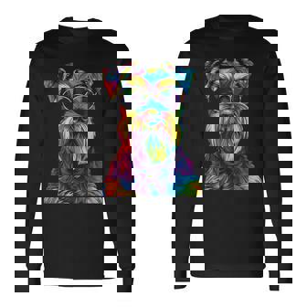 ジャイアントシュナウザー愛好家 ポップアート 面白い ジャイアントシュナウザー 犬 長袖Tシャツ - Kawaiitshirt