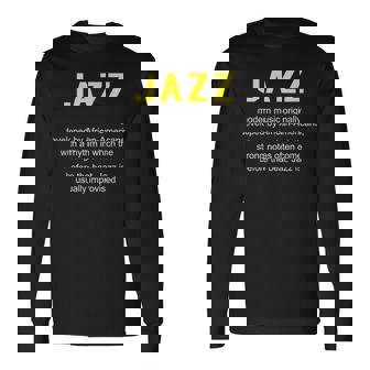 ジャズ音楽辞書の定義面白いジャズミュージシャンヴィンテージ Jazz 長袖Tシャツ - Kawaiitshirt