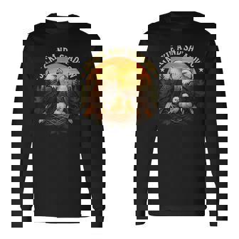 ジャッキーとシャドウ ハクトウワシビンテージ野生動物 自然 長袖Tシャツ - Kawaiitshirt