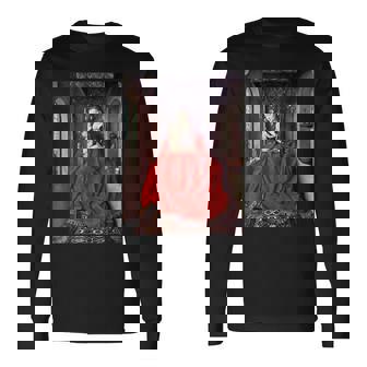 ジャン・ファン・エイク作 ルッカ・マドンナ 1436 長袖Tシャツ - Kawaiitshirt