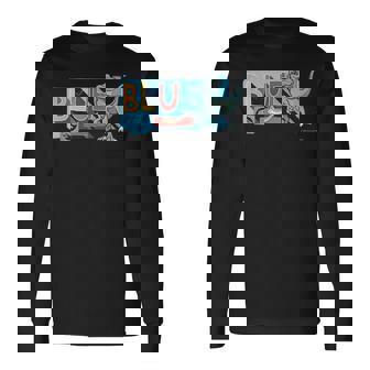 ジュラシック・ワールド Blue Cute Illustlation 長袖Tシャツ - Kawaiitshirt