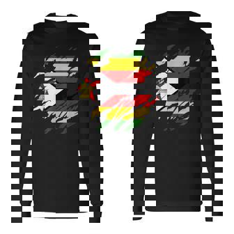 ジンバブエの旗ジンバブエ 長袖Tシャツ - Kawaiitshirt