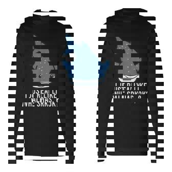 ジンベエザメが本当に好きだよ？かわいいジンベイザメ 長袖Tシャツ - Kawaiitshirt