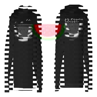 スイカ パレスチナ国旗 連帯 パレスチナ フリー 長袖Tシャツ - Kawaiitshirt