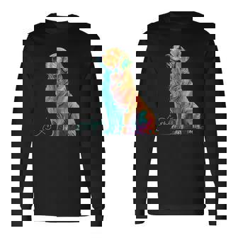 スウォッシュを持つゴールデンレトリバー、ゴールデンレトリバードッグ 長袖Tシャツ - Kawaiitshirt