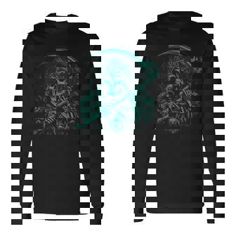 スカル サンタ ムエルテ エル ジェフェ 長袖Tシャツ - Kawaiitshirt