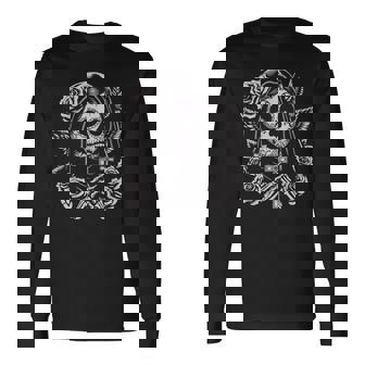 スカル サンタ ムエルテ 死神 長袖Tシャツ - Kawaiitshirt