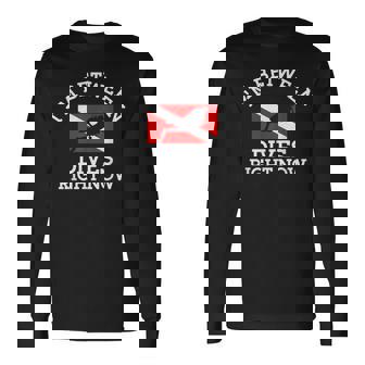 スキューバダイビング ダイバー ダウン ダイブ フラッグ ダイブ 長袖Tシャツ - Kawaiitshirt