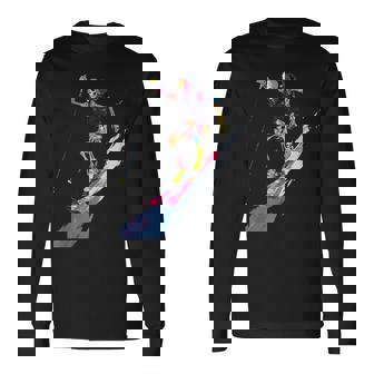 スキー スケルトン スキーヤー ダウンヒル 雪 冬 スキー 長袖Tシャツ - Kawaiitshirt