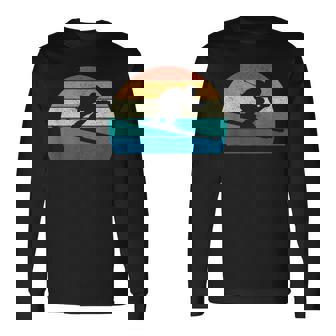 スキー スキー レース スラローム レトロ 長袖Tシャツ - Kawaiitshirt