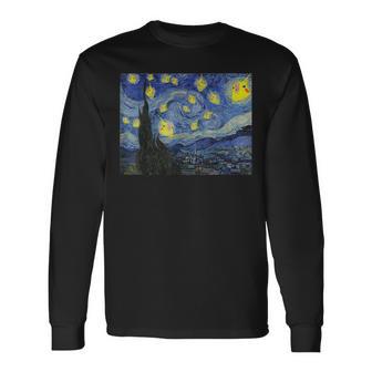 スクリーミングオウム オカメインコ 星月夜 長袖Tシャツ - Kawaiitshirt