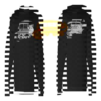 スクールキャットバスに向かうキャットバスの猫たち 長袖Tシャツ - Kawaiitshirt