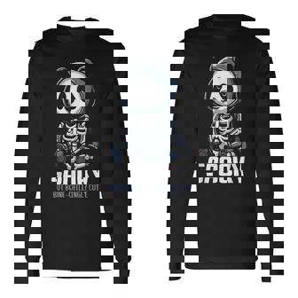 スケルトンパンダ 不気味なパンダベア 長袖Tシャツ - Kawaiitshirt