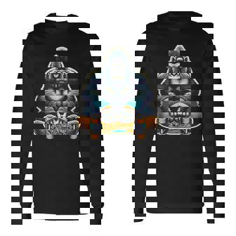 スケートボード ゴリラ L1 長袖Tシャツ - Kawaiitshirt