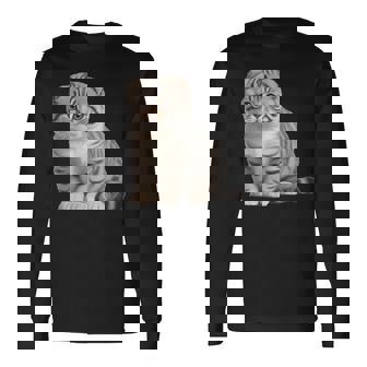 スコティッシュフォールド シンプルデザイン 長袖Tシャツ - Kawaiitshirt