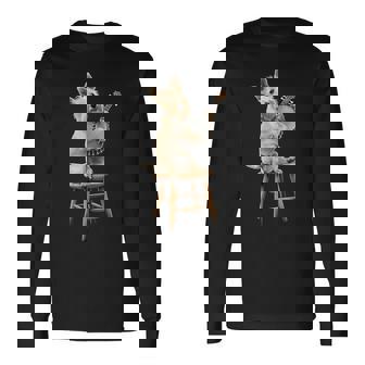 スコティッシュ・テリア・ドッグ ブルーグラス バンジョー選手 長袖Tシャツ - Kawaiitshirt