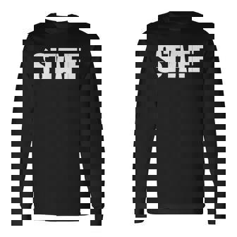 スタッフ社員 イベントスタッフ表裏プリント 白 長袖Tシャツ - Kawaiitshirt