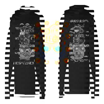 スチームパンク ブリティッシュショートヘア 中世 ビクトリア朝 スチームパワー 長袖Tシャツ - Kawaiitshirt
