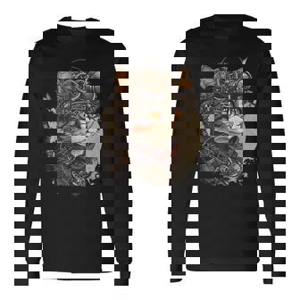 スチームパンク 猫 キティ 子猫 スチームパンク 長袖Tシャツ - Kawaiitshirt