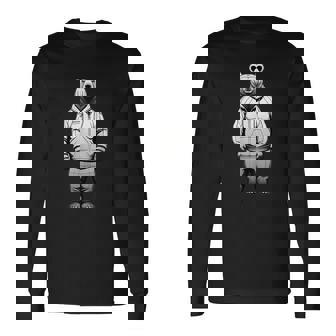 ストリートウェア風のミニマルなクマのイラスト 長袖Tシャツ - Kawaiitshirt