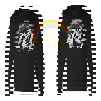 ストレートの味方、レインボーカラー、Lgbtプライド 長袖Tシャツ - Kawaiitshirt