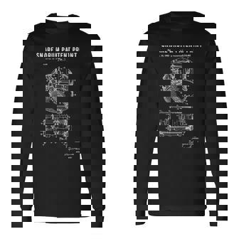 スネアドラム特許プリント 1963年 ビンテージ特許ミュージックアート 長袖Tシャツ - Kawaiitshirt