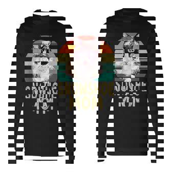 スノーシュー 猫 ママ レトロ ヴィンテージ 面白い I Love My Cat 長袖Tシャツ - Kawaiitshirt