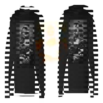 スノーシュー 猫 モナリザ 絵画 アート ママ お父さん 長袖Tシャツ - Kawaiitshirt