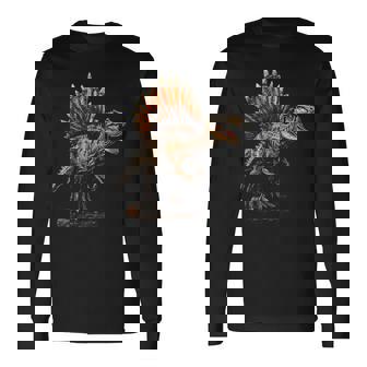 スピノサウルス 恐竜 グラフィックアート スピノサウルス 長袖Tシャツ - Kawaiitshirt