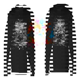 スプラッシュスタイルのドラムドラマードラムドラムのドラム 長袖Tシャツ - Kawaiitshirt