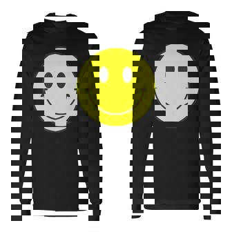 スマイル フェイス 笑顔（ベーシック）【スマイリー】ニコニコ 絵文字 黄色 ポップ かわいい イラスト 長袖Tシャツ - Kawaiitshirt