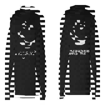 スマイルデザイン「ただスマイル」と言う言葉 長袖Tシャツ - Kawaiitshirt