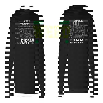 スモークウィード エブリデイ マリファナギフト 大麻スタイル 長袖Tシャツ - Kawaiitshirt