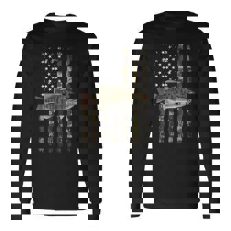 スモールマウス バス アメリカ国旗 スモールマウス バス 長袖Tシャツ - Kawaiitshirt