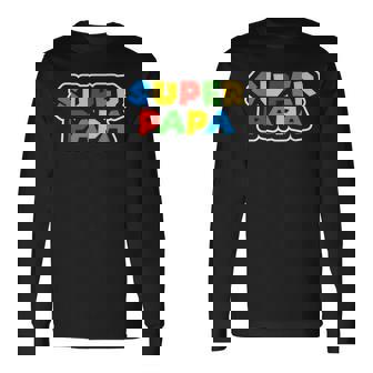 スーパーパパ 誕生日プレゼント 父親ギフト 最高のお父さん 長袖Tシャツ - Kawaiitshirt