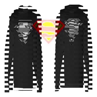 スーパーマン レジェンダリー クラシック ロゴ 長袖Tシャツ - Kawaiitshirt